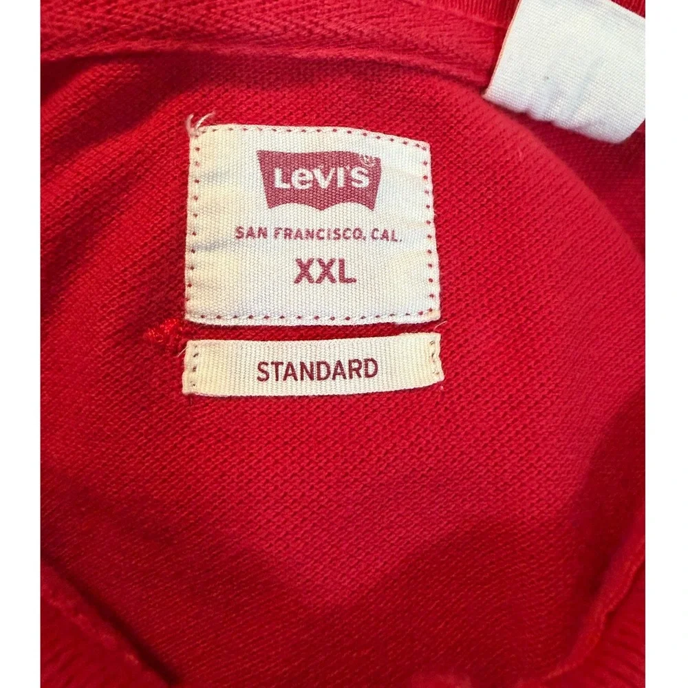 Levi's Red Short Sleeve Standard Pique Polo Shirt Mens XXL Good